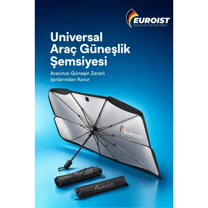 BUĞZ Katlanabilir Araba Ön Cam Güneşlik Şemsiye 140x79 cm UV Koruyucu Oto Gölgelik 1 Adet