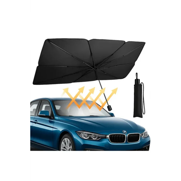 BUĞZ Katlanabilir Araba Ön Cam Güneşlik Şemsiye 140x79 cm UV Koruyucu Oto Gölgelik 1 Adet
