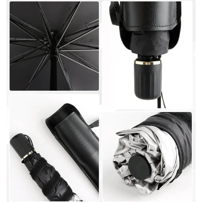 BUĞZ Katlanabilir Araç Ön Camı Güneş Koruyucu Gölge Şemsiye Araba Şemsiyesi (130x75 Cm)