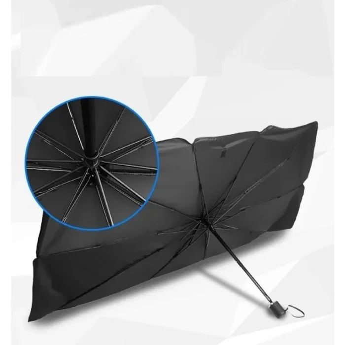 BUĞZ Katlanabilir Araç Ön Camı Güneş Koruyucu Gölge Şemsiye Araba Şemsiyesi (130x75 Cm)