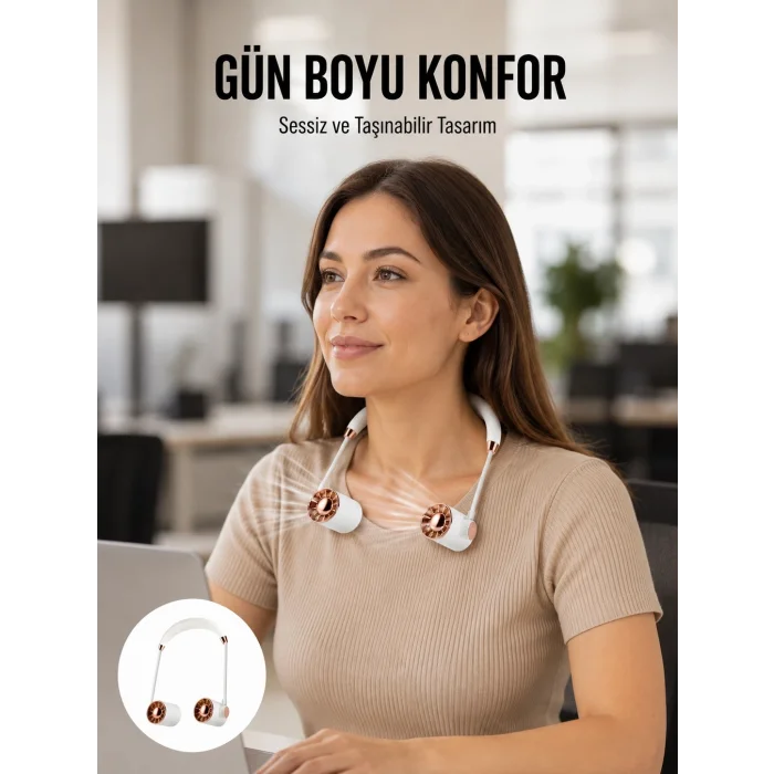 BUĞZ Katlanabilir Asılabilir Fan | USB Şarjlı, 3 Vitesli Sessiz Mini Fan Yeni Nesil