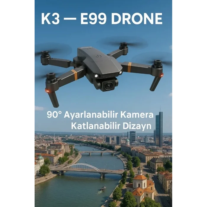 BUĞZ Katlanabilir HD Kameralı Drone, 500-1000 Metre Uçuş Mesafeli ve Ekstra Bataryalı