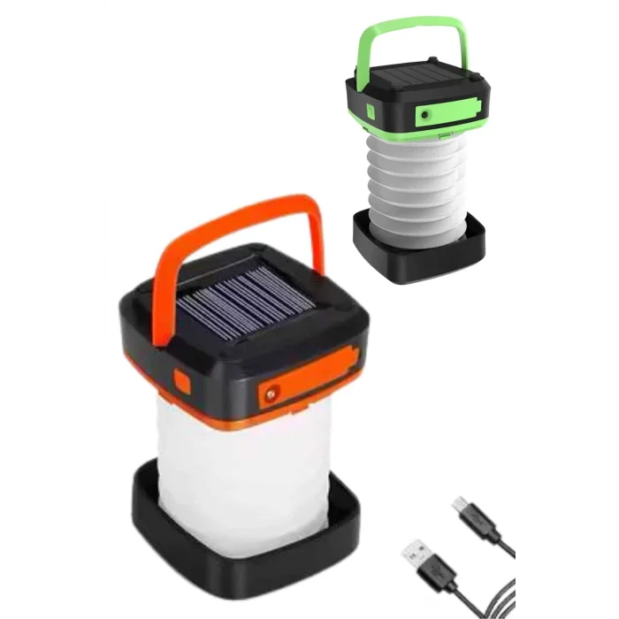 BUĞZ Katlanabilir Kamp Lambası Akordiyon Lamba Şarjlı 3 Kademeli Solar Yeni Nesil