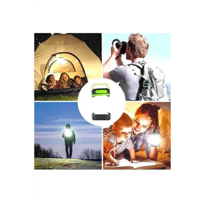 BUĞZ Katlanabilir Kamp Lambası Solar Fener Görünümlü 3 Kademeli Şarjlı