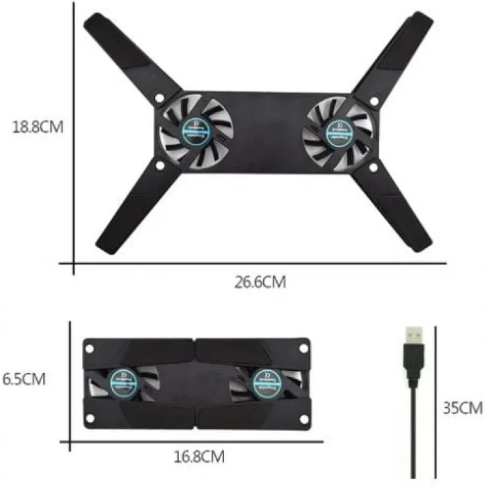  Katlanabilir Laptop Soğutucu 2 fanlı