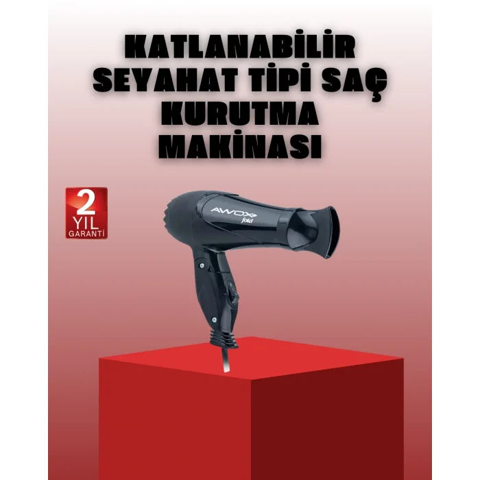 BUĞZ Katlanabilir Saç Kurutma Makinesi Seyahat Tipi Taşınabilir Tasarım