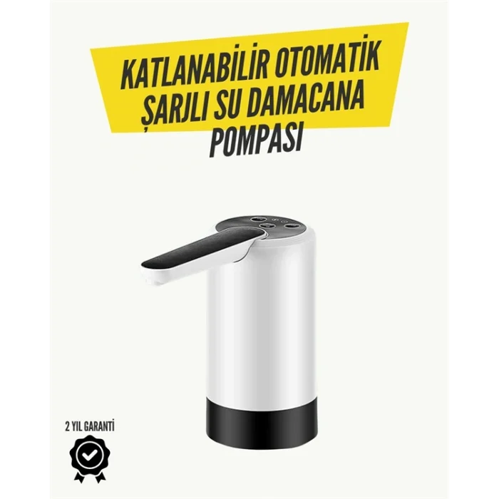 BUĞZ Katlanabilir Şarjlı Damacana Su Pompası Pratik Kullanım