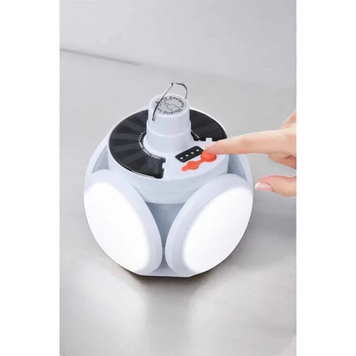 BUĞZ Katlanabilir Taşınabilir Kamp Lambası Işıldak Beyaz Işık Güneş Enerjili Solar Aydınlatma