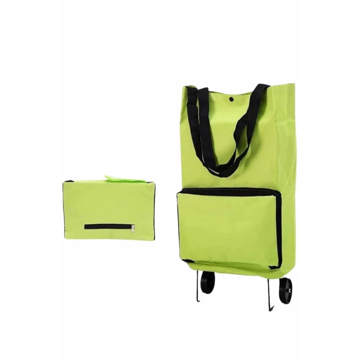 BUĞZ Katlanabilir Tekerlekli Çantalı Çarşı Pazar Arabası Alışveriş Çantası Piknik Çantası