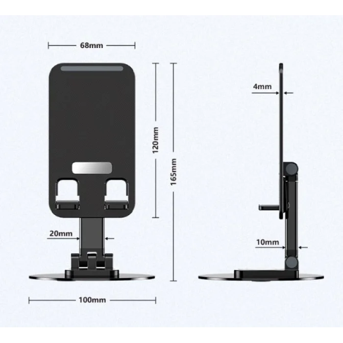 BUĞZ Katlanabilir Telefon Tutucu Stand Yuvarlak Tabanlı Bx40