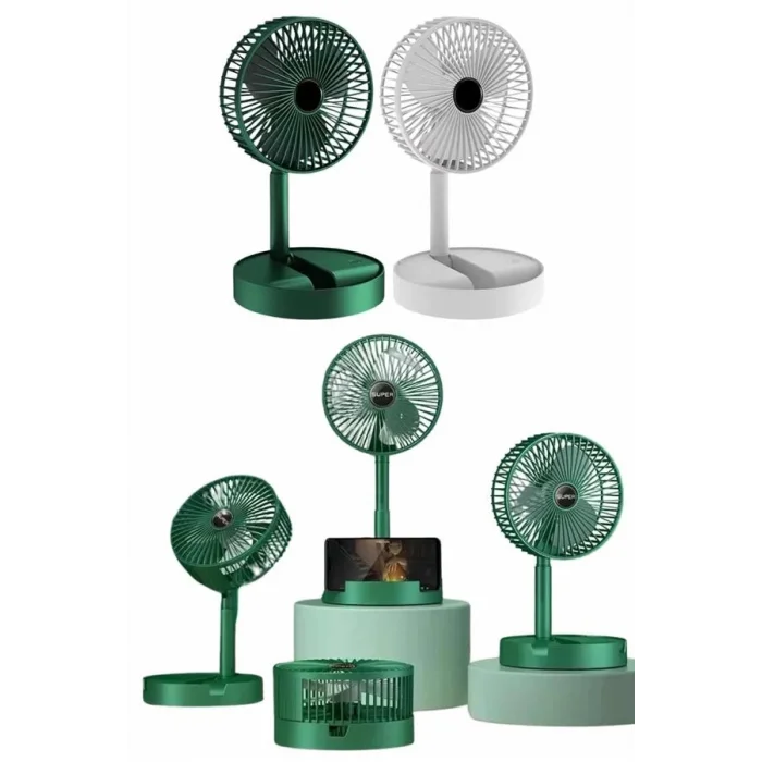  Katlanabilir Teleskopik Şarjlı Fan Masaüstü Soğutucu Vantilatör