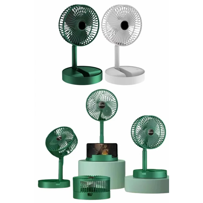  Katlanabilir Teleskopik Şarjlı Fan Masaüstü Soğutucu Vantilatör