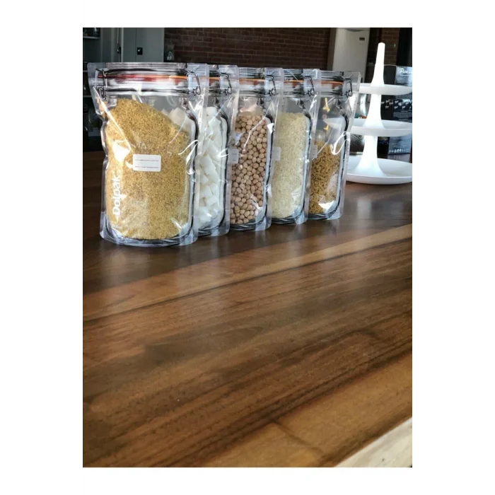 BUĞZ Kavanoz Görünümlü Kilitli Saklama Poşeti Çıtçıtlı ve Pratik Torba 10 Adet