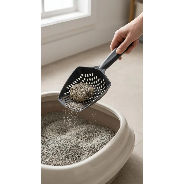 BUĞZ Kedi Kumu Eleme Küreği, Çevre Dostu Malzeme ve Ergonomik Tasarımla Temizlik İçin Uygun