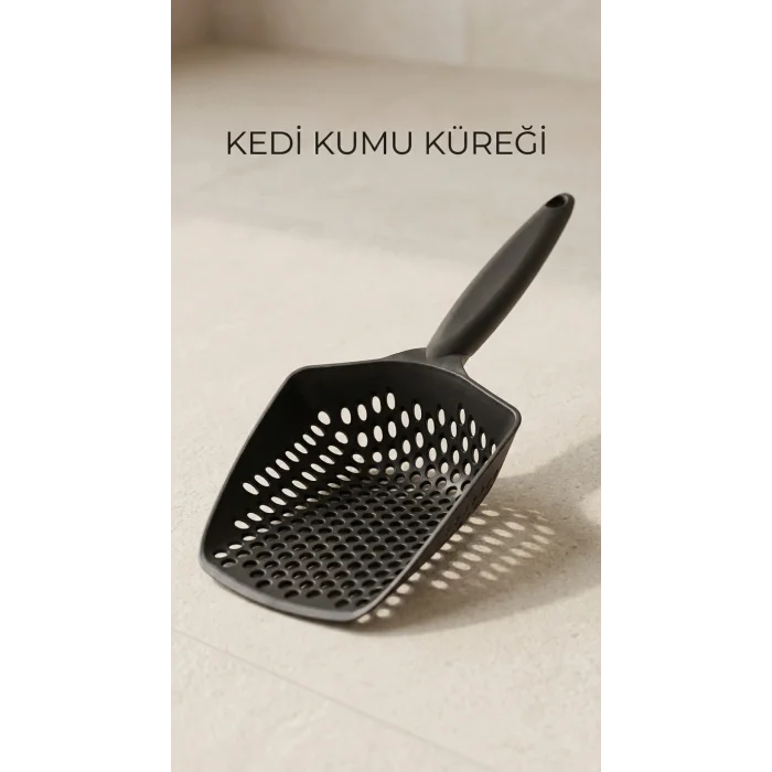 BUĞZ Kedi Kumu Eleme Küreği, Dar Tacaklı ve Ergonomik Tasarımıyla Temizlik İçin Uygun