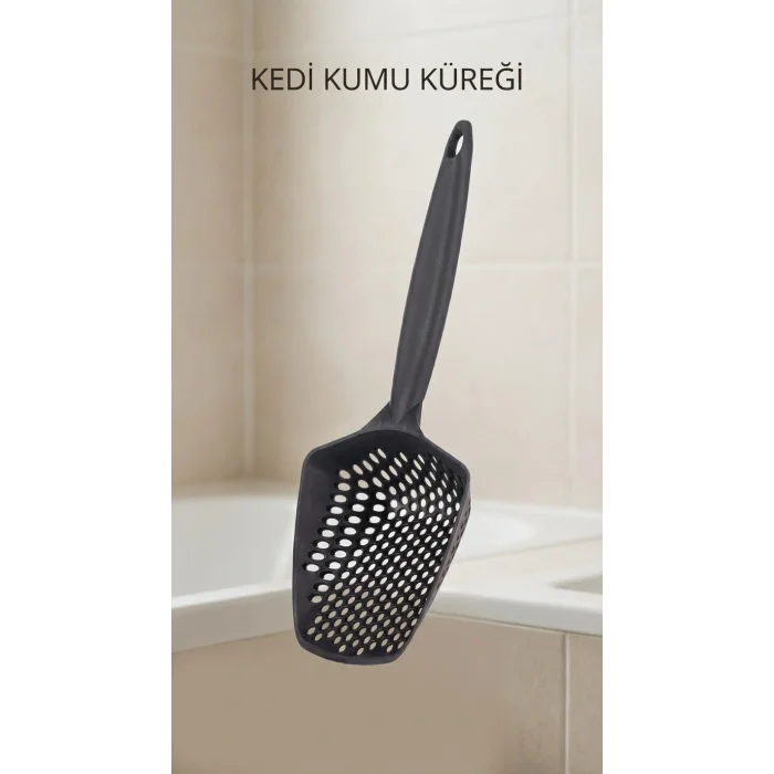 BUĞZ Kedi Kumu Eleme Küreği Sık dokuma gövde ve geniş tutacaklı temizlik aracı