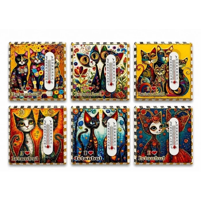 BUĞZ Kedi Tasarımı İstanbul Temalı Buzdolapı Süsü Magnet Alk5406