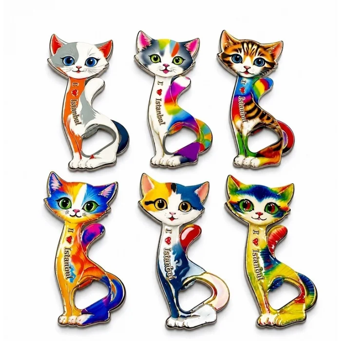 BUĞZ Kedi Tasarımı İstanbul Temalı Buzdolapı Süsü Magnet Alk5409