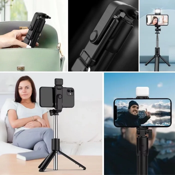  Kendiliğinden Led Işıklı Kumandalı Uzayabilen Selfie Çubuğu,masa Üstü Tripod