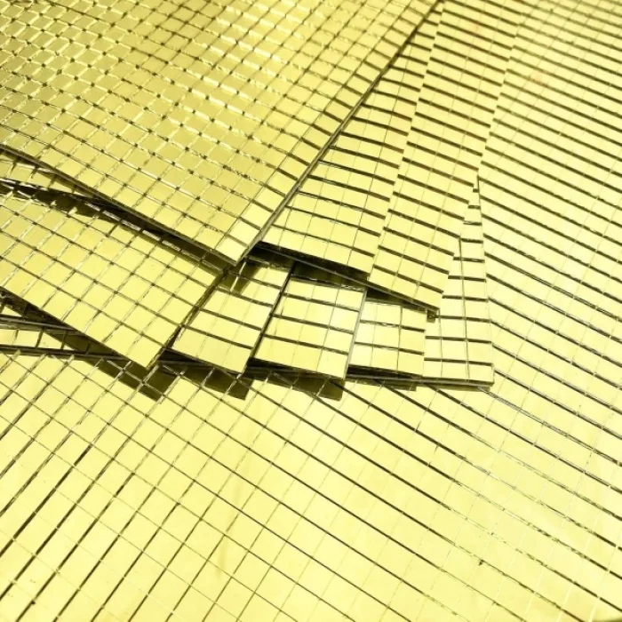 BUĞZ Kendinden Yapışkanlı Aynalı Kare Gold Sticker 30x30 Cm