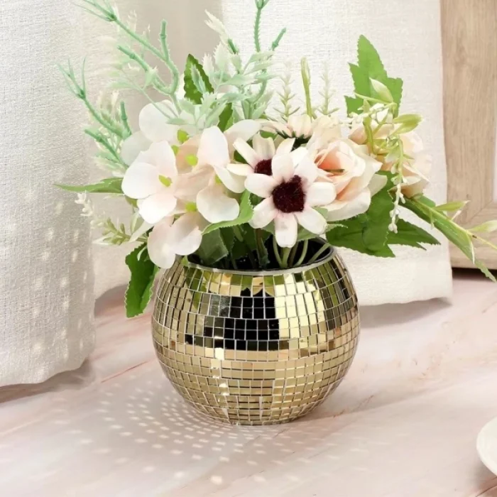 BUĞZ Kendinden Yapışkanlı Aynalı Kare Gold Sticker 30x30 Cm