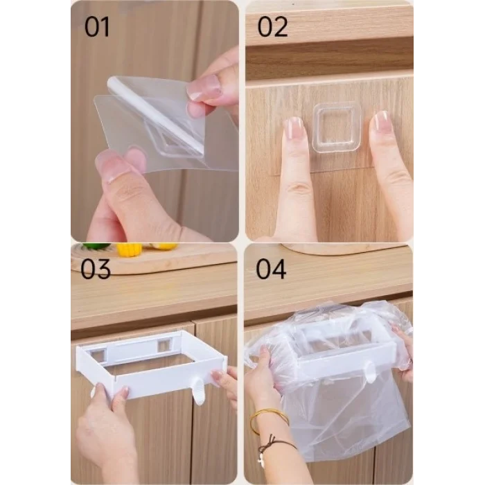 BUĞZ Kendinden Yapışkanlı Katlanabilir Çöp Poşeti Tutucu Aparat