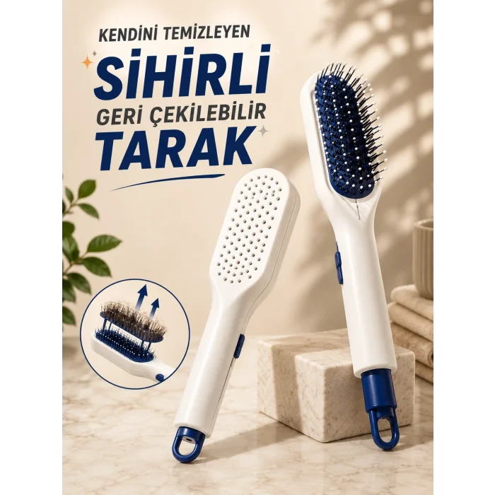 BUĞZ KENDİNİ TEMİZLEYEN SİHİRLİ GERİ ÇEKİLEBİLİR TARAK
