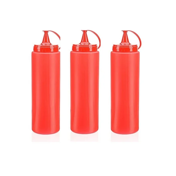BUĞZ Ketçap Şişesi - 1000ML Dev Boy Kırmızı 3 Adet