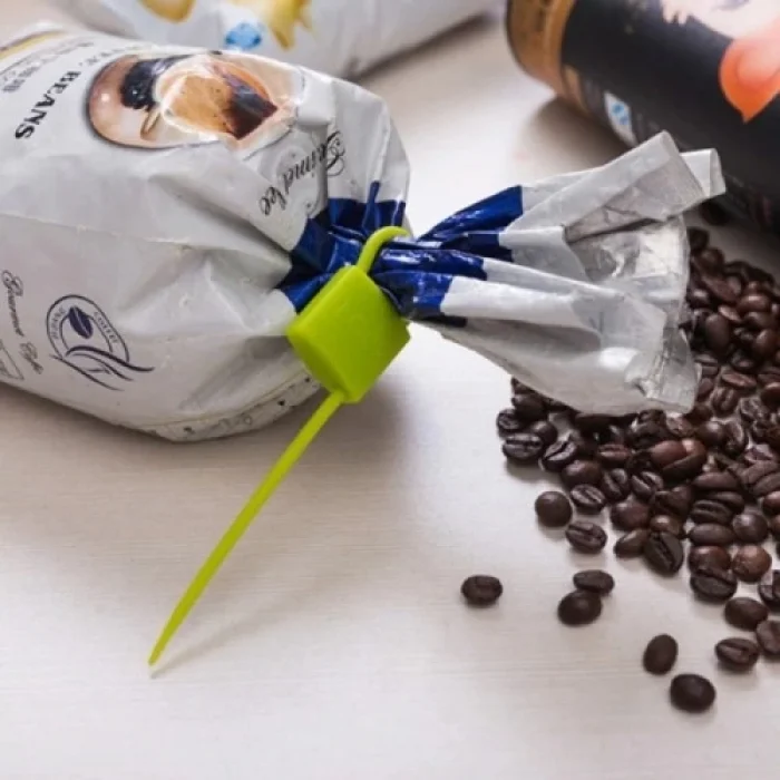  Kilit Şeklinde Silikon Kablo ve Poşet Bağlama Aparatı (3lü Set)