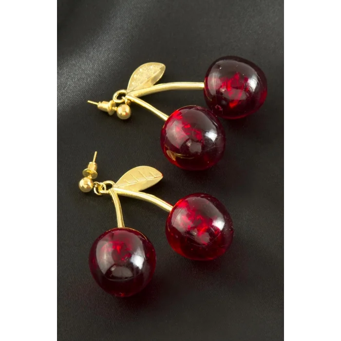  Kiraz Yeni Sezon Metal Küpe