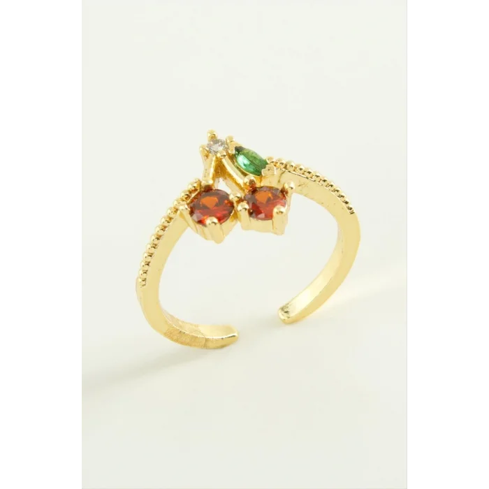  Kiraz Zirkon Taşlı Yüzük