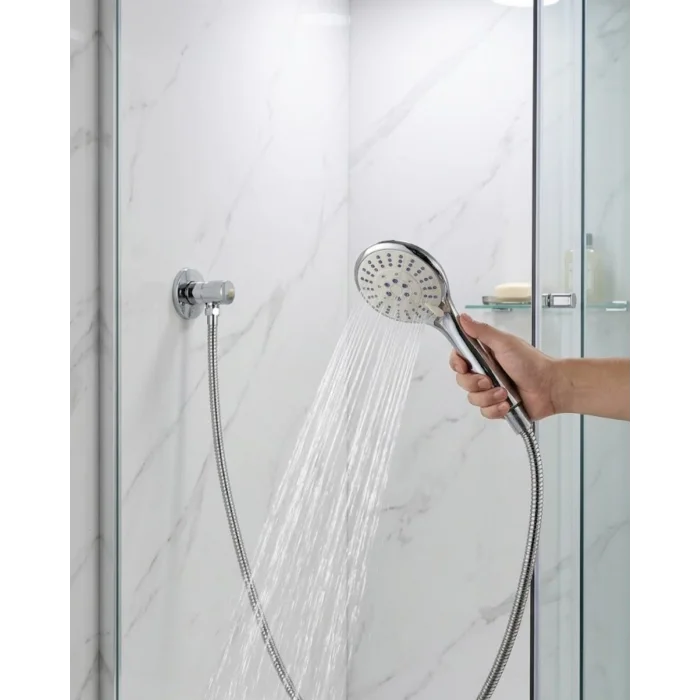 BUĞZ Kireç Önleyici El Duşu Seti Spiral Duş Hortumu Hareketli Duş Askısı