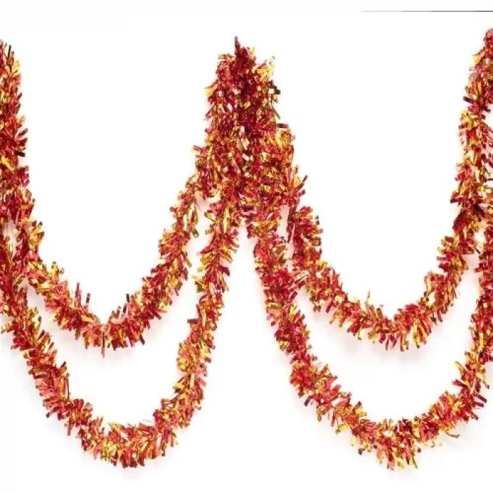 BUĞZ Kırmızı Altın Renk Garland Çİft Renk Sim Süs