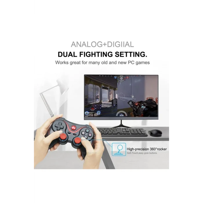 BUĞZ Kırmızı Bluetooth bağlantılı gamepad, PC uyumlu, telefona takılabilir oyun kolu - Elektronik