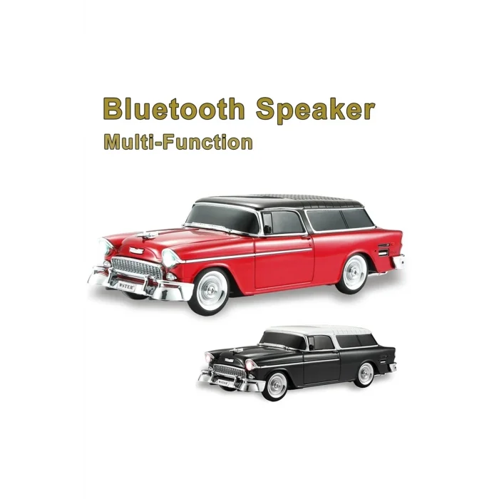 BUĞZ Kırmızı bluetooth hoparlör 10 watt FM radyo SD kart USB destekli nostaljik araba tasarım