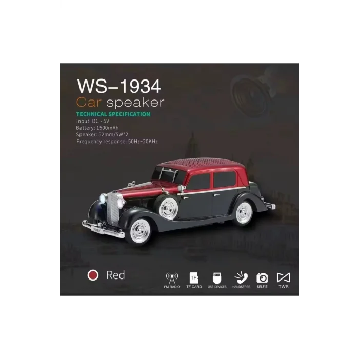 BUĞZ Kırmızı bluetooth hoparlör şarjlı, FM radyo, SD kart, USB, çoklu bağlantı, 1 yıl garantili
