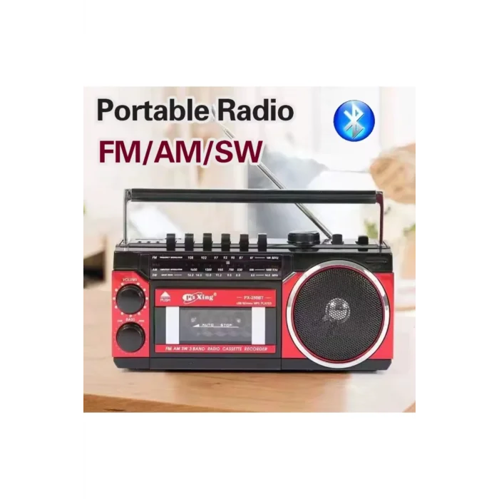 BUĞZ Kırmızı Bluetooth özellikli FM radyo USB MP3 çalar kaset çalar nostaljik müzik seti