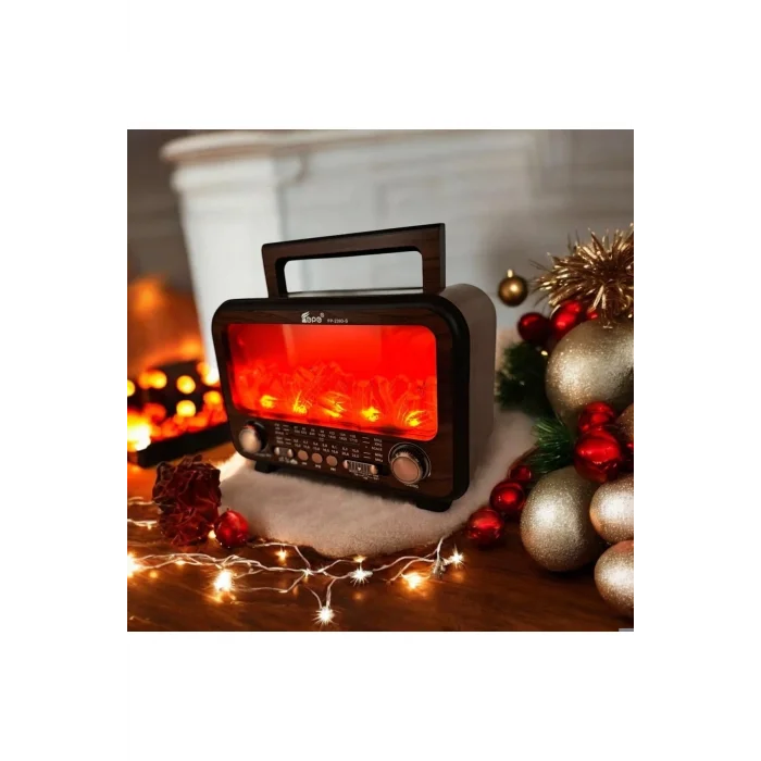 BUĞZ Kırmızı bluetoothlu şömine tipi nostaljik radyo FM radyo USB MP3 player şarjlı hoparlör