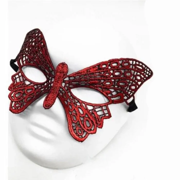 BUĞZ Kırmızı Dantel Masquerade Maskesi 7 No