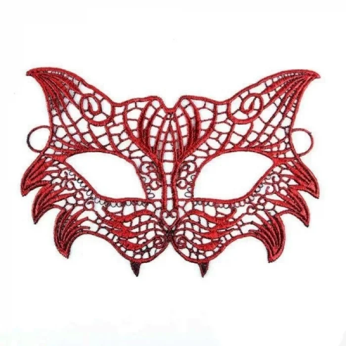 BUĞZ Kırmızı Dantel Masquerade Maskesi 8 No
