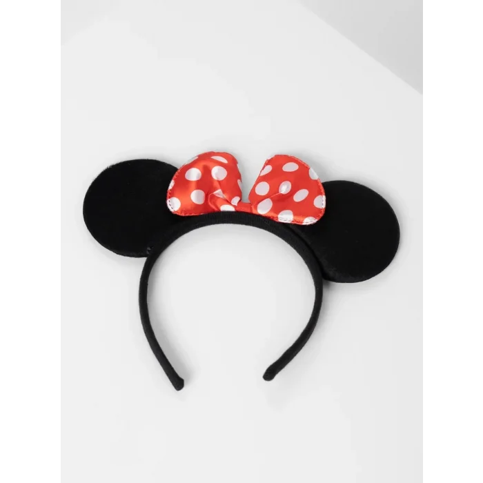 BUĞZ Kırmızı Fiyonklu Minnie Mouse Taç Fare Tacı Kafa Bandı