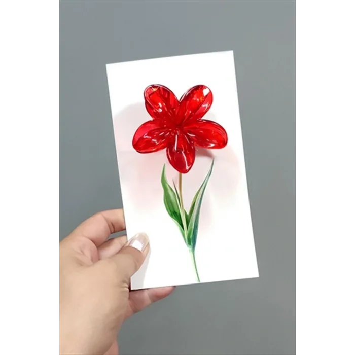 BUĞZ Kırmızı Lotus Toka 6 cm (Kartsız)