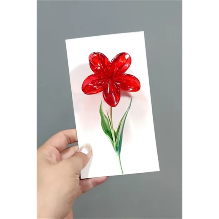 BUĞZ Kırmızı Lotus Toka 6 cm (Kartsız)