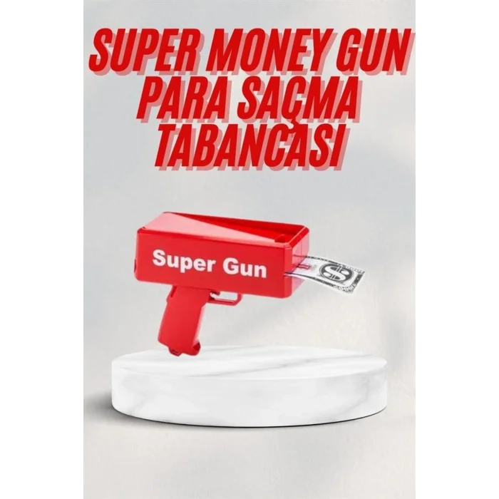 BUĞZ Kırmızı Parti Oyuncağı Para Saçma Fırlatma Tabancası Makinesi Super Money