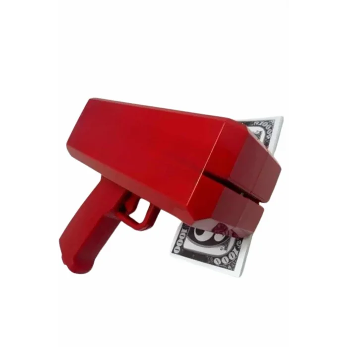 BUĞZ Kırmızı Parti Oyuncağı Para Saçma Fırlatma Tabancası Makinesi Super Money