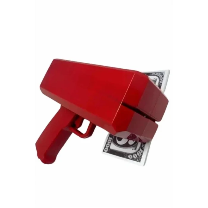  Kırmızı Parti Oyuncağı Para Saçma Fırlatma Tabancası Makinesi Super Money