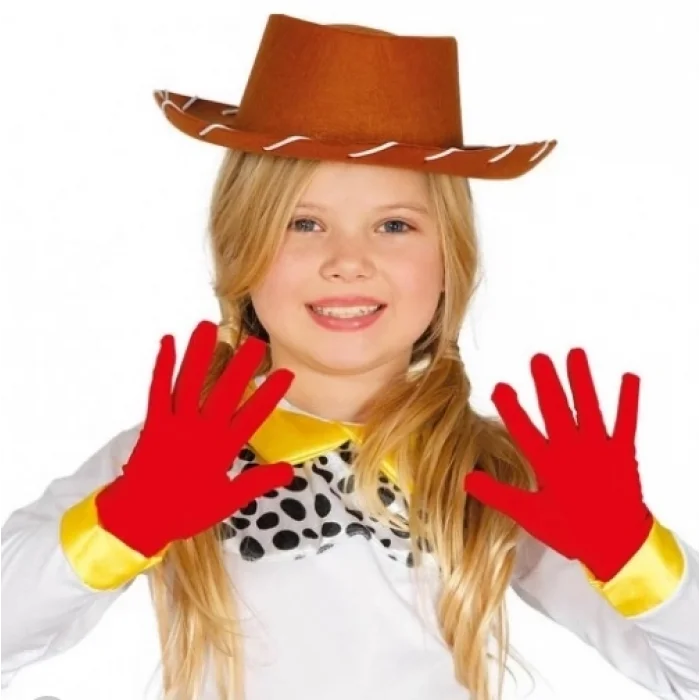 BUĞZ Kırmızı Renk Çocuk Boy Likralı Pandomim Eldiveni