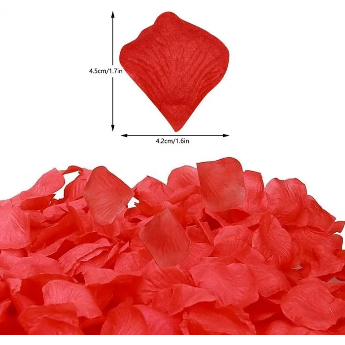  Kırmızı Renk Gül Yaprağı Şekilli Konfeti – 1 Paket 100 Adet