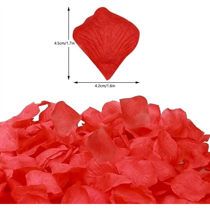 BUĞZ Kırmızı Renk Gül Yaprağı Şekilli Konfeti – 5 Paket 500 Adet