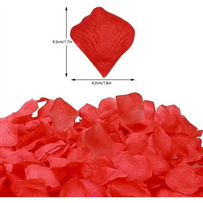 BUĞZ Kırmızı Renk Gül Yaprağı Şekilli Konfeti – 5 Paket 500 Adet - Lisinya
